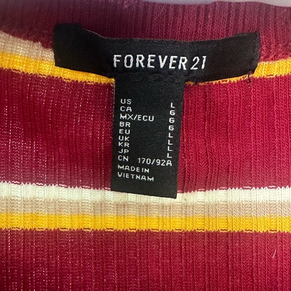 Red and Yellow Forever 21 Ribbed T-shirt dress - Picture 2 of 2